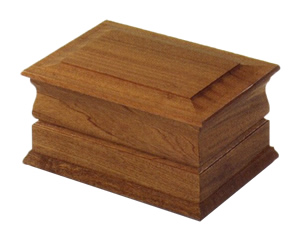 Urn in Solid Light Mahogany